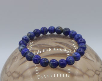 Bracelet élastique de perles de 8mm en Lapis Lazuli de grade AA