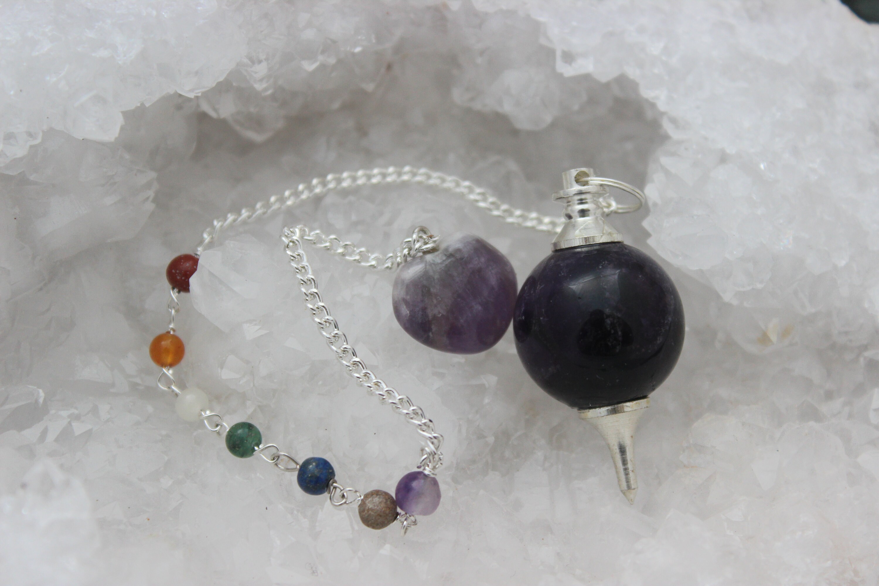 Pendule Améthyste Chainette 7 Chakra