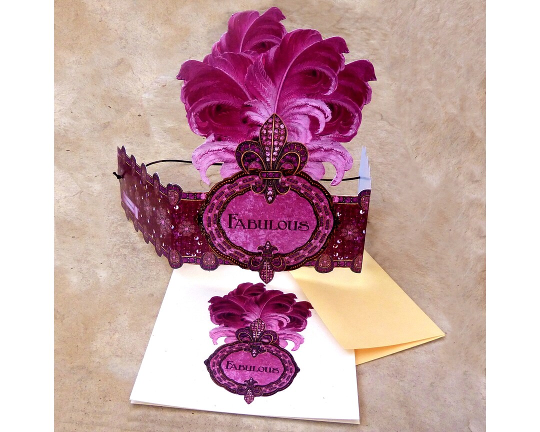 Feather Tiara Card, Elastic Headband, Made in USA - Etsy