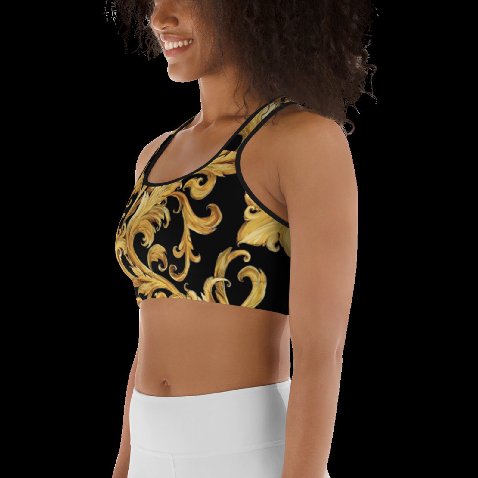 Gold/black Active Binder/sports Bra Etsy