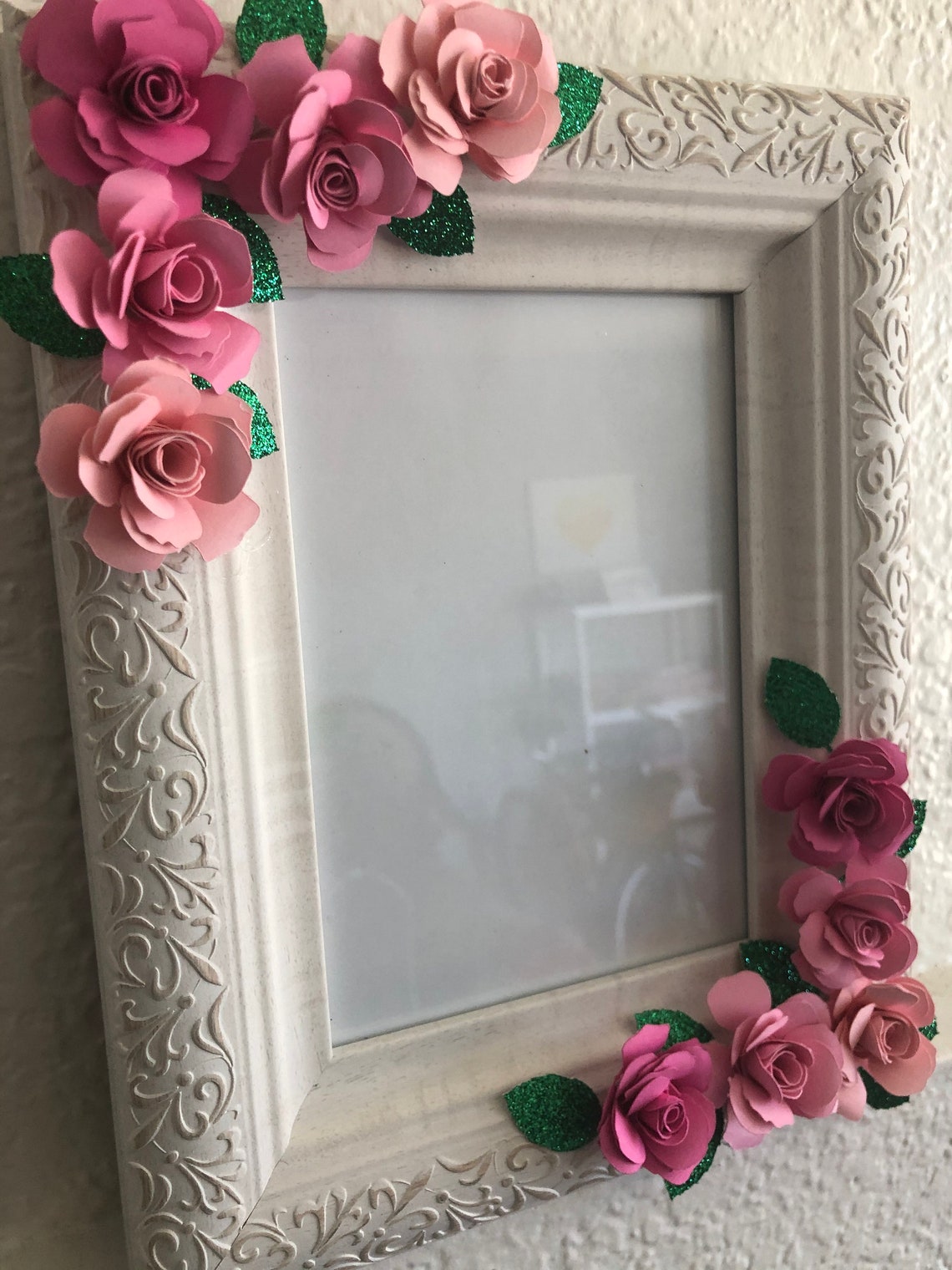 White floral picture frame Etsy
