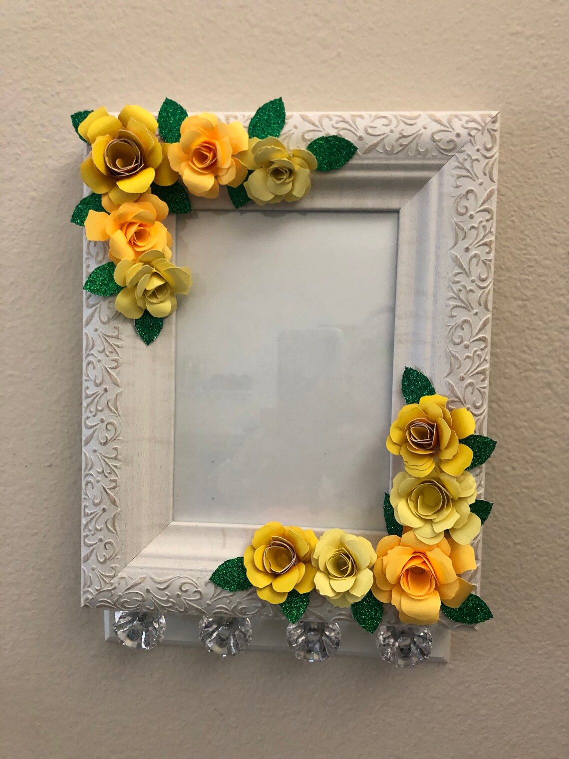 White floral picture frame Etsy