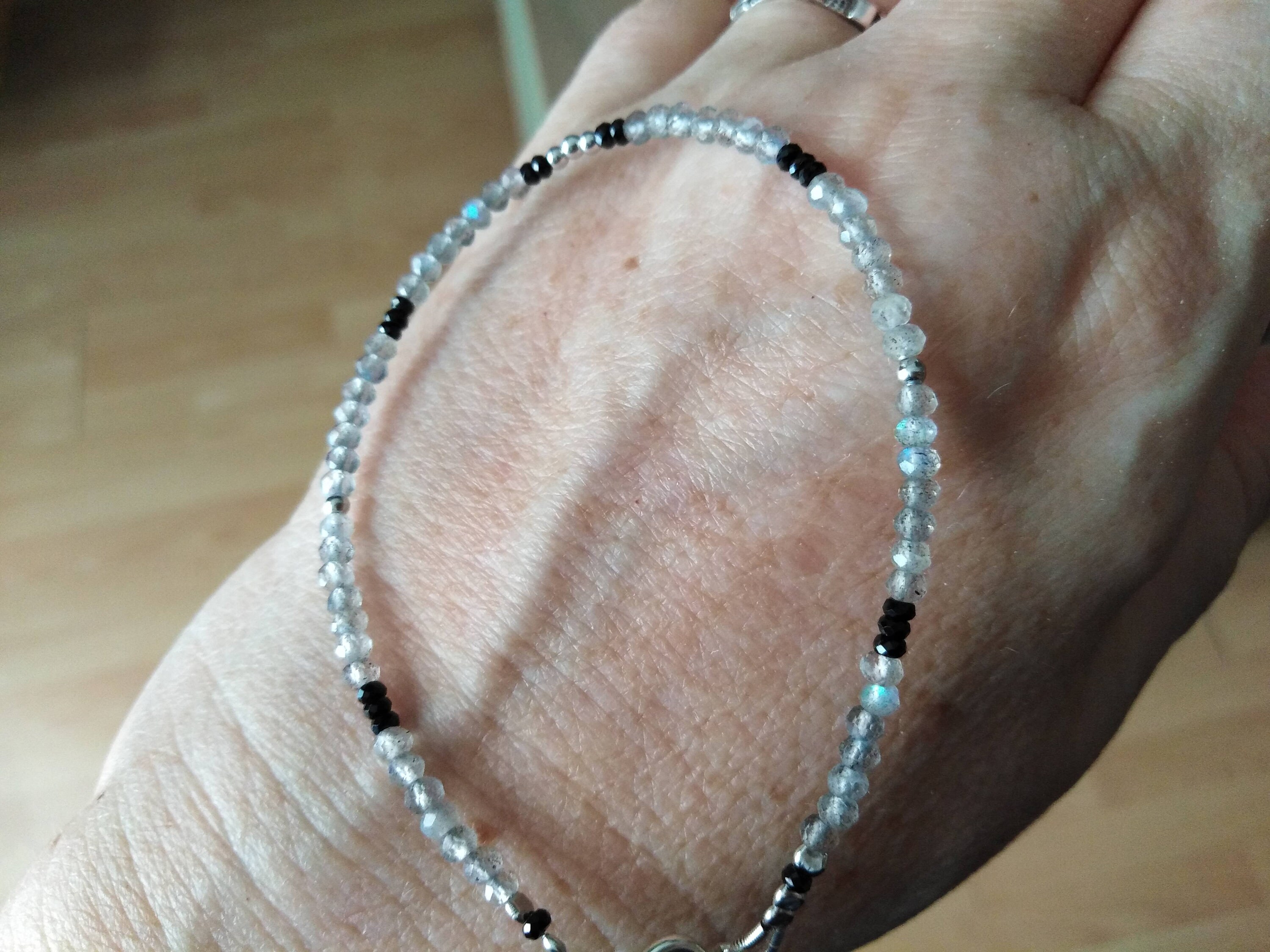 Bracciale Uomo Donna In Acciaio Inox Con Rodonite Naturale 6mm - Regolabile 16,5-21 Cm, Artigianale Made In Italy, Gioiello Energetico Minimal