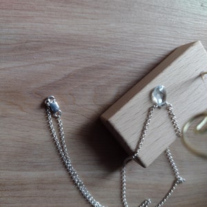 925 silver and drop aquamarine choker