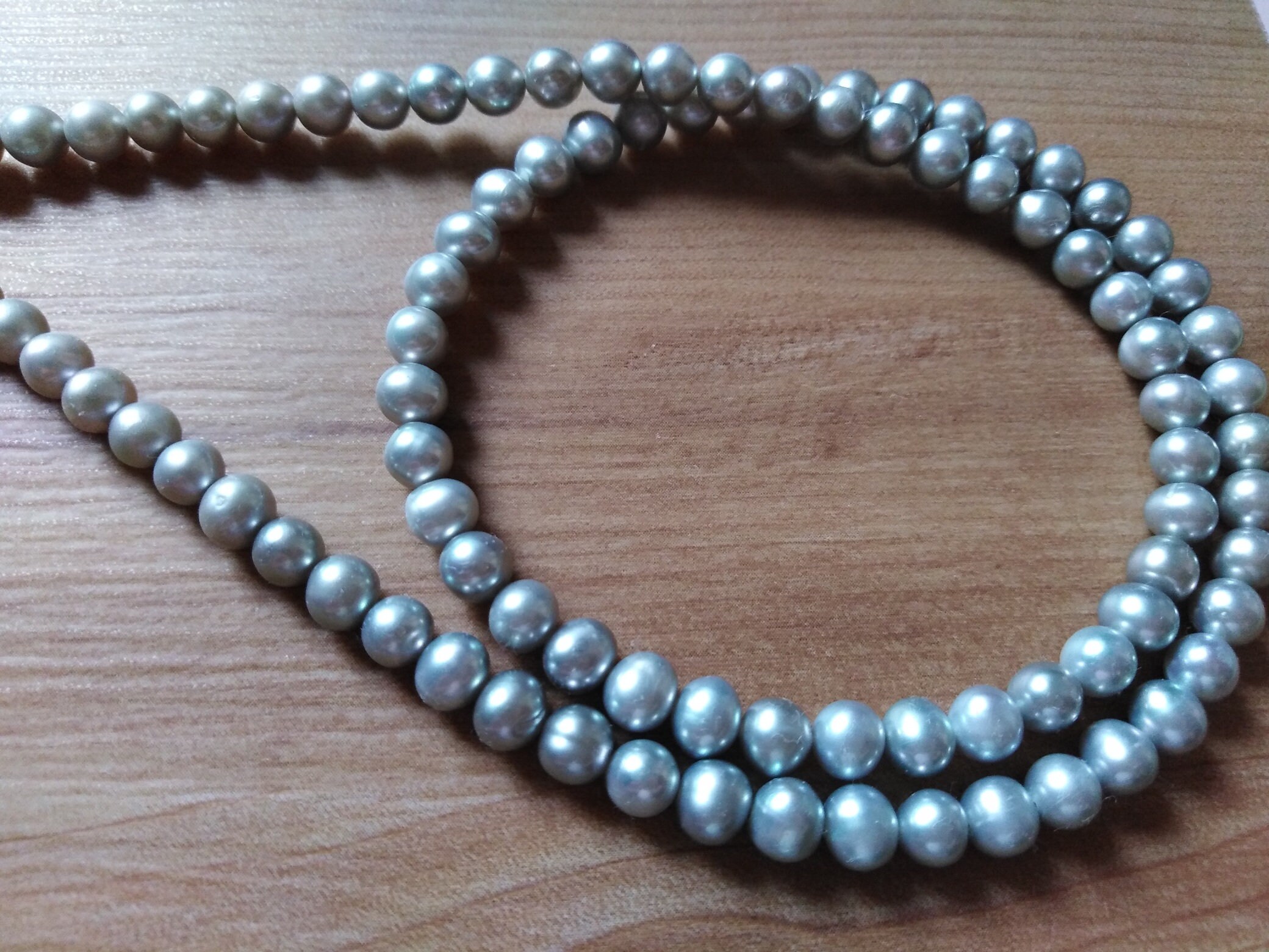 Collana di vere perle naturali grigio argento rotonde AAA da Etsy España