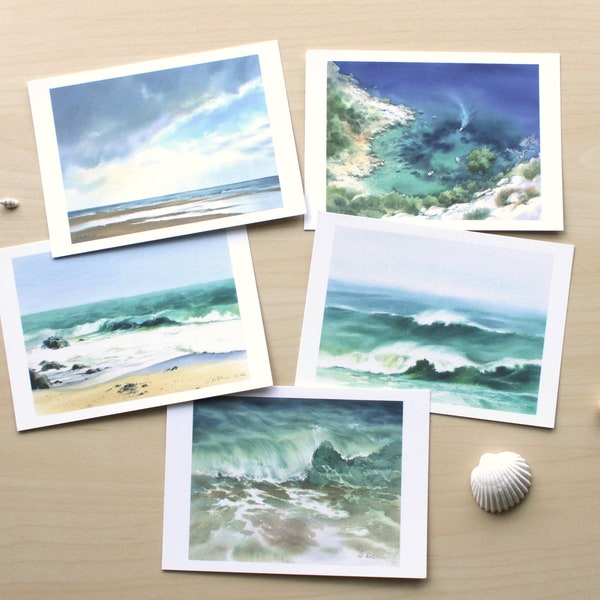 Postkarten "Himmel & Meer", Set maritimer Postkarten, Mini-Kunstdrucke