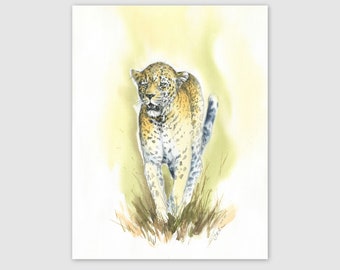 Watercolor Painting "Jaguar", Wildlife Art, Animal Wall Art, Original Artwork