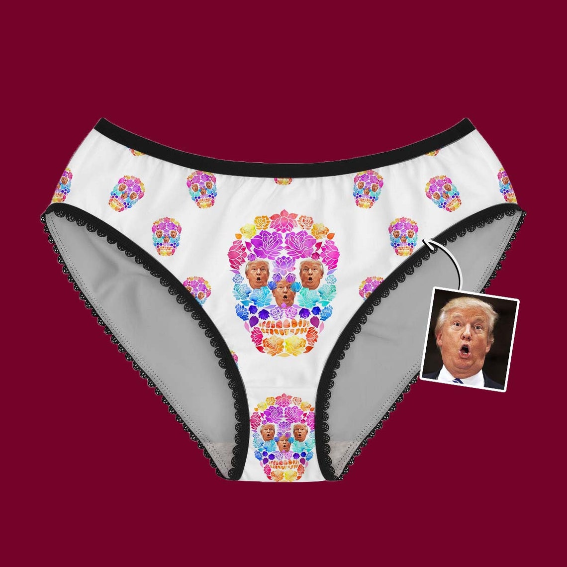 knickers with face printed on them