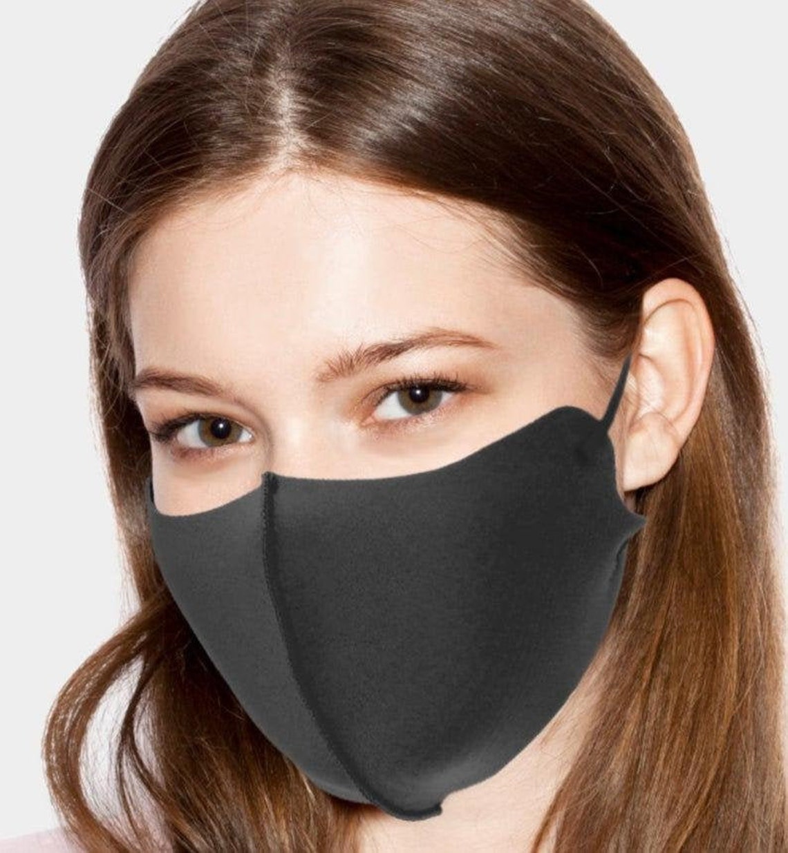 Black Adjustable Face Mask Polyester Spandex Face Mask Etsy