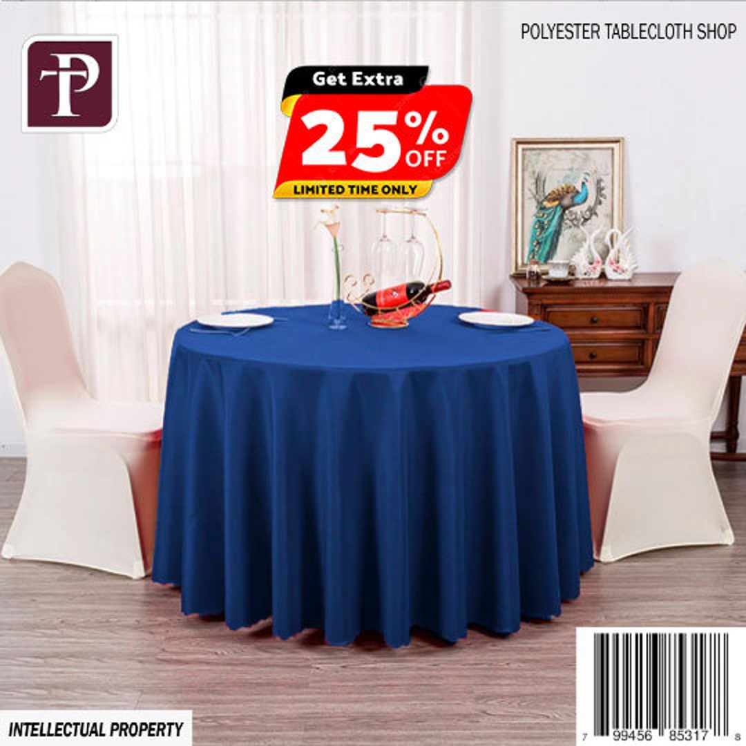 72" Round Tablecloth Washable Tablecloth Polyester Tablecloth Round ...