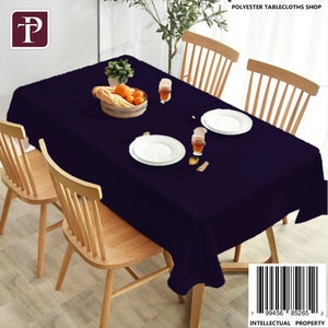 Natural Linen Tablecloths Event  Dining Table Covers  Solid  Rectangular Table Linens