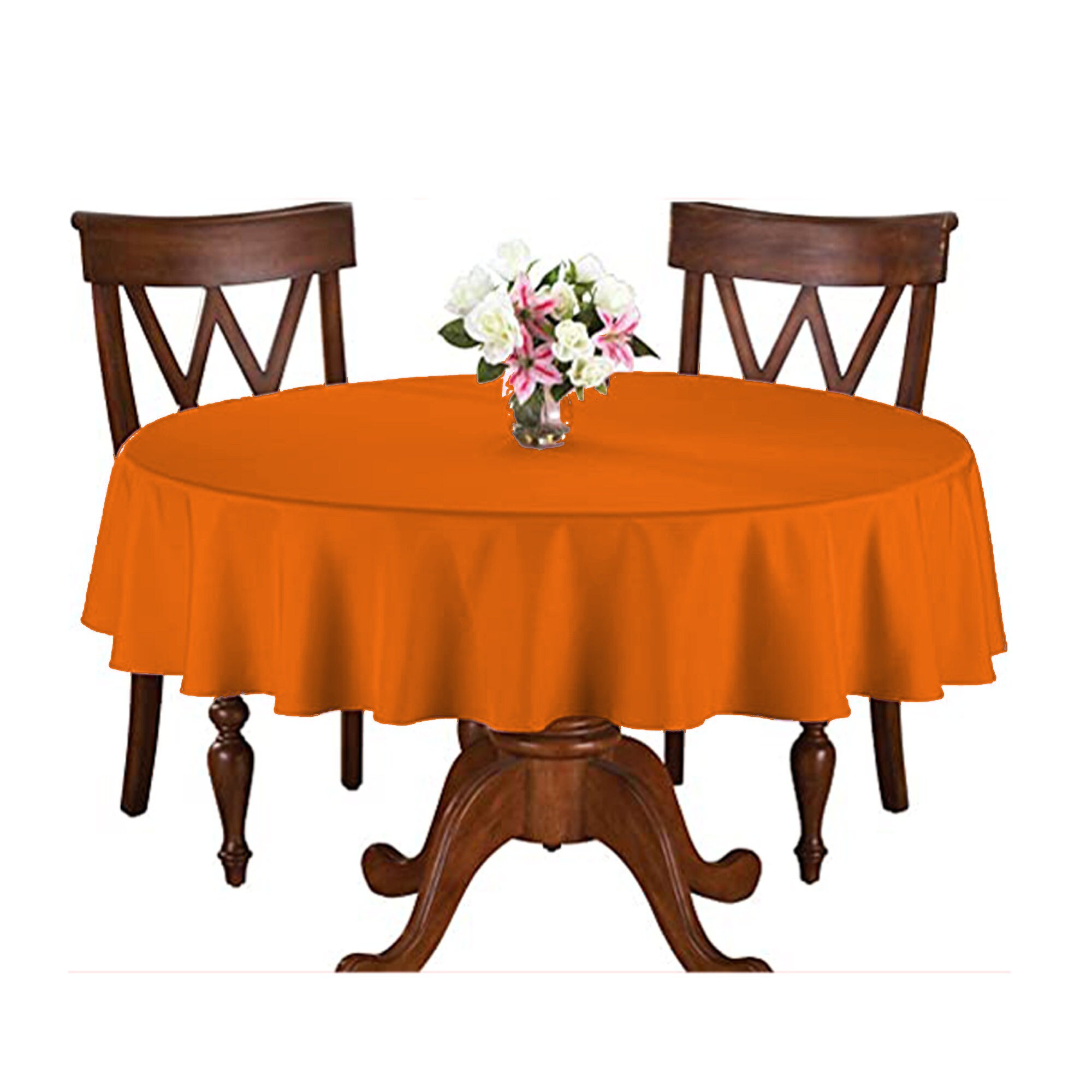 64 Polyester Round Tablecloth, Washable Linens, Dining Tablecloth Party Tablecloth Kitchen Table