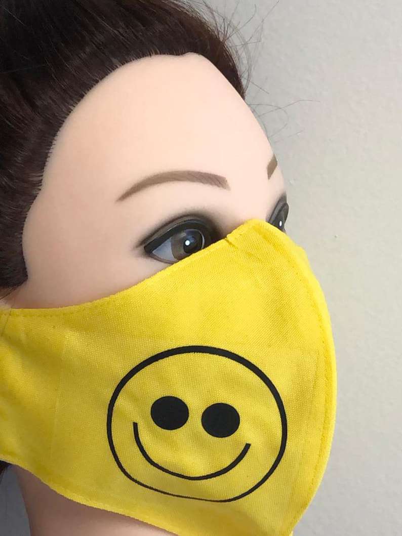 Happy Face Mask design Face Mask Kids Boys and Girls Face Etsy