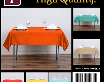 60×60 Inch square polyester tablecloth dining decoration coffee table, restaurant linen hotel table cover overlay retail wholesale