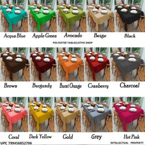 Polyester Tablecloth, Linens Table cover, Elegant , Durable, Perfect for Patio, Home, Party,  Gift  for Mom, Home gift, Kitchen gift