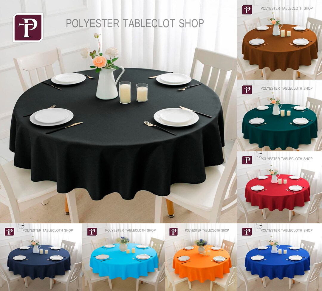 54 Inch Round Linen Tablecloth Small Round Tablecloth Polyester