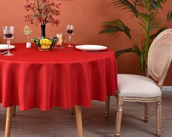 64" Polyester Round Tablecloth, Washable Linens, dining tablecloth party tablecloth kitchen table cover dining tablecloth