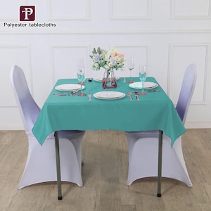 48 x 48 Inch Red Tablecloth, Polyester Fabric Washable Table baby shower decor, Outdoor tablecloth Table Linens wedding decor Table Linen
