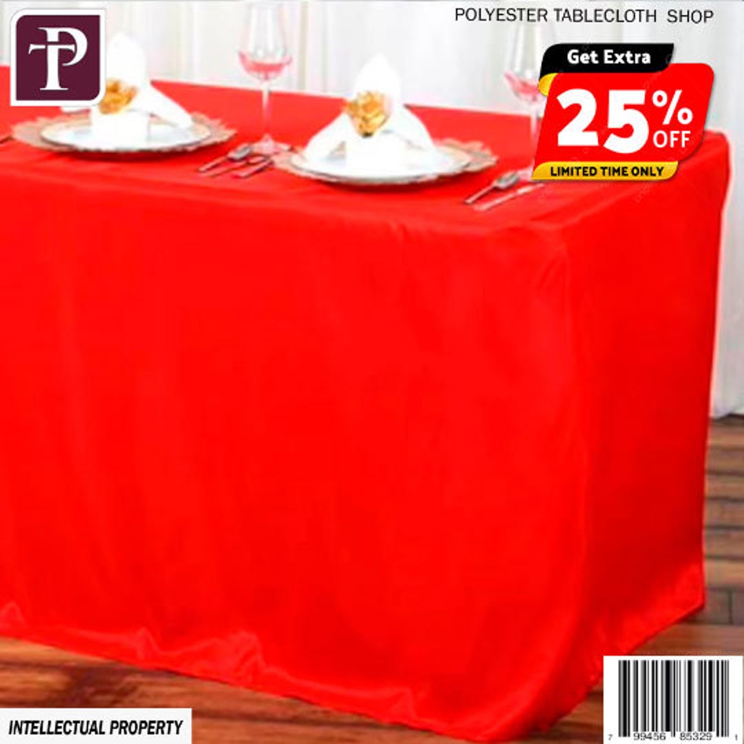 4FT 6FT 8FT Fitted Rectangular Tablecloth Polyester Table Cover
