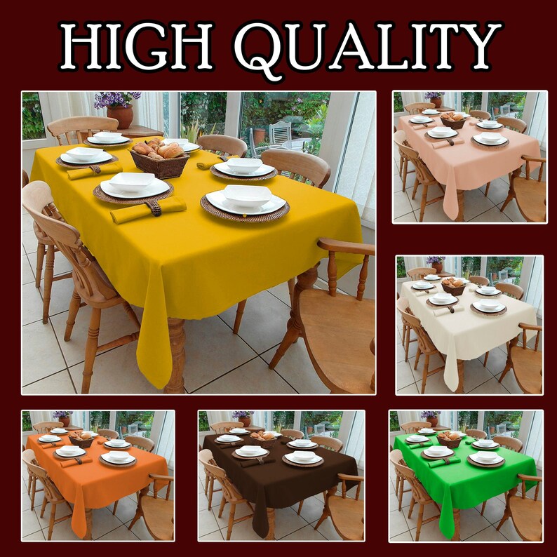 Rectangle Polyester Tablecloth Linen Table Cloth Custom Etsy