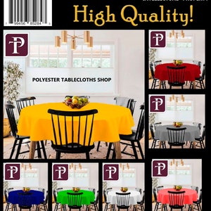 Home decoration Round tablecloth Home Kitchen Table linens Durable polyester high-quality linen table linens dining tablecloth