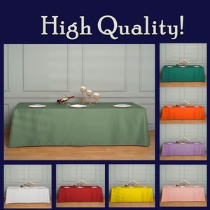 90  x 132&quot;,  90 x 156&quot; Polyester Fabric Tablecloth one  Wedding, Christmas, Holiday, Event Tablecloths, Washable, Dinning, Kitchen, Event