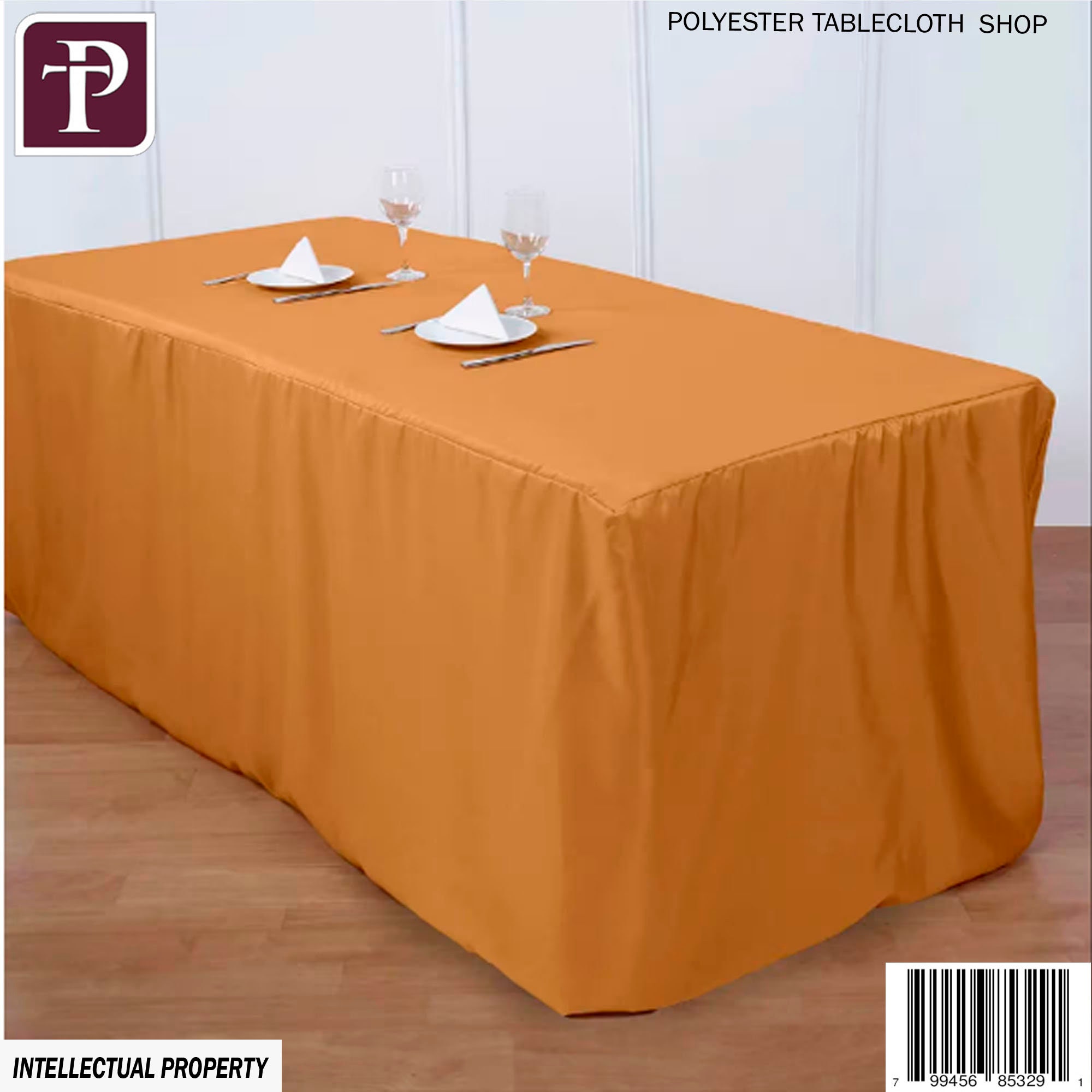 4FT 6FT 8FT Fitted Rectangular Tablecloth Polyester Table Cover