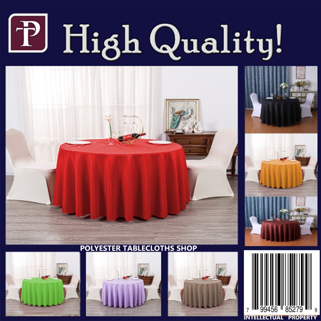 80 Inches Round Tablecloth, One Piece Design, Round Coffee Table, Large ...