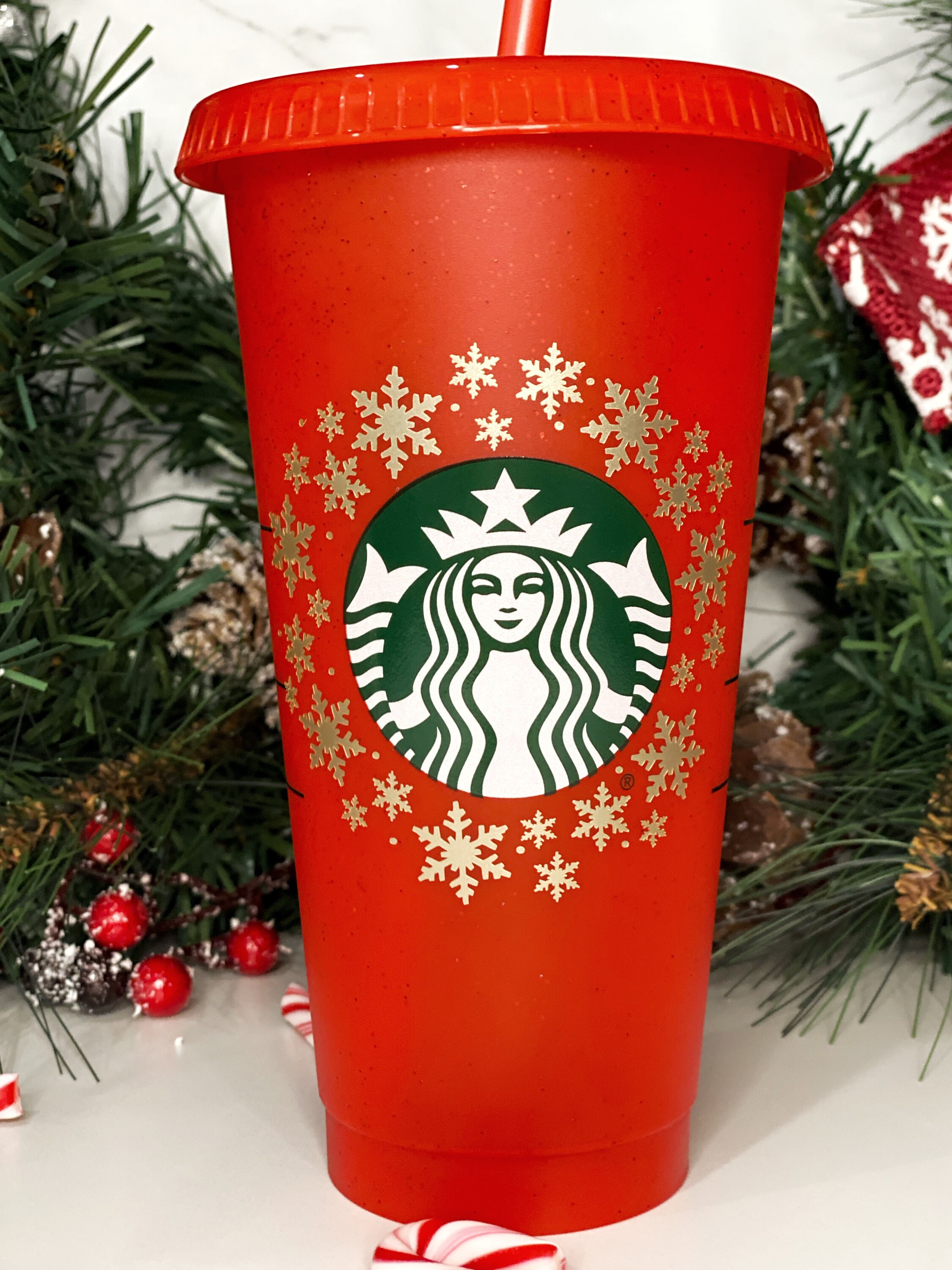 Red Glitter Starbucks Cup Christmas Glitter Reusable Cup Etsy