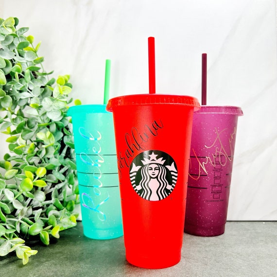 Personalized Starbucks Glitter Cup | Glitter tumbler | Cup with Straw |  Pink Starbucks Cup | Best Friend Gift | Custom Tumbler | Glitter Cup