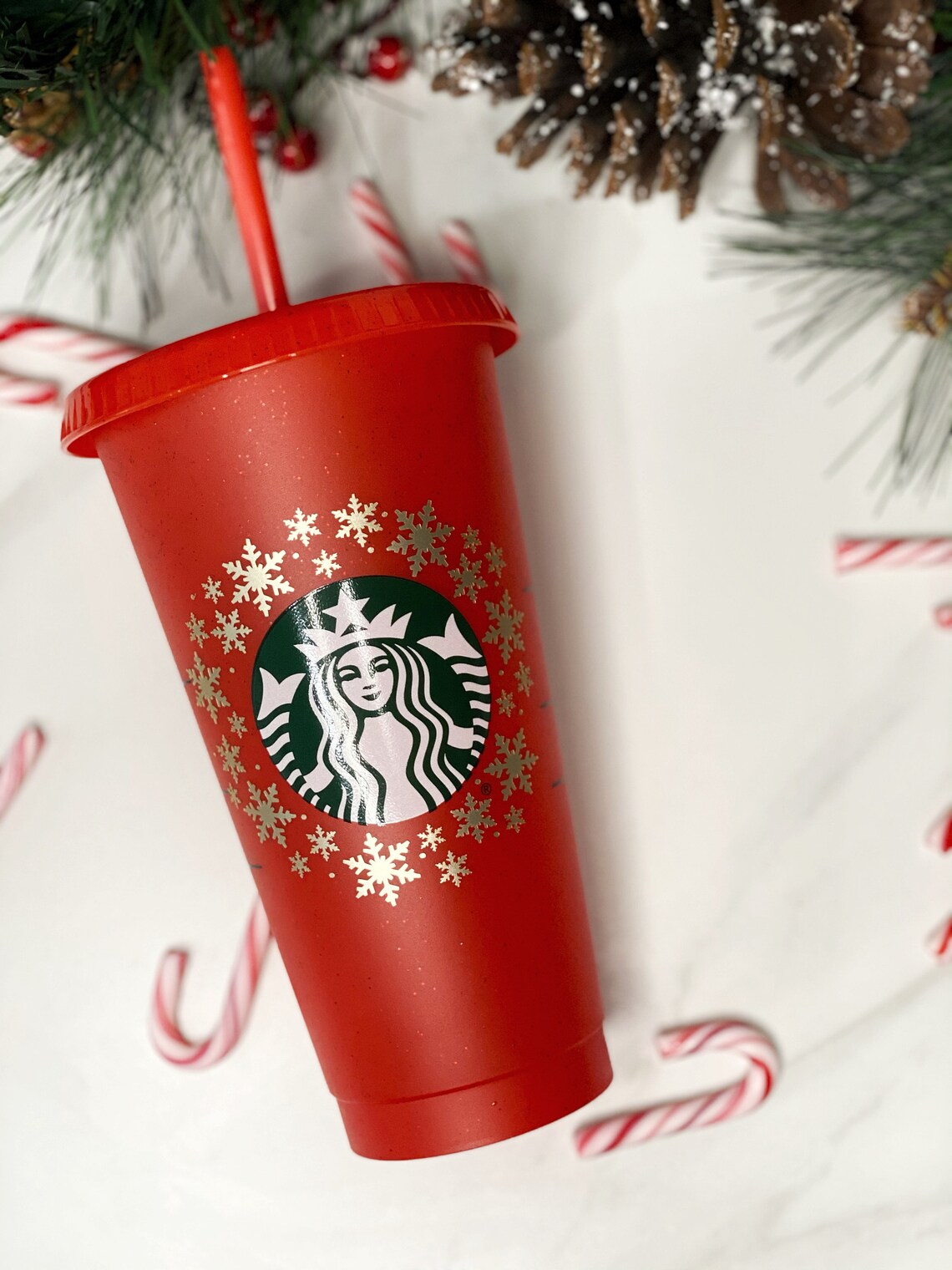 Red Glitter Starbucks Cup Christmas Glitter Reusable Cup Etsy