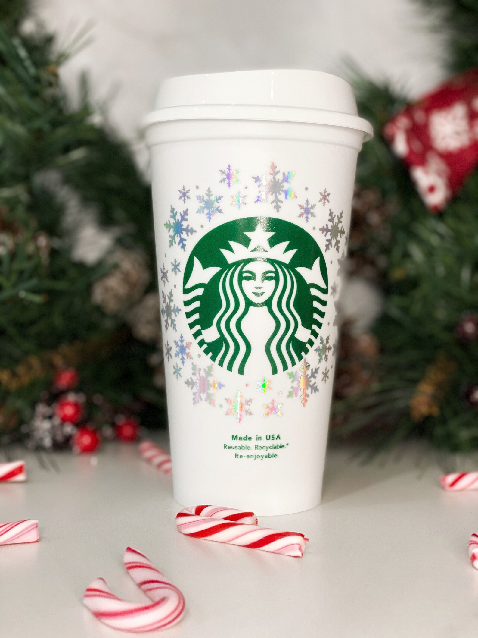 Red Glitter Starbucks Cup Christmas Glitter Reusable Cup Etsy