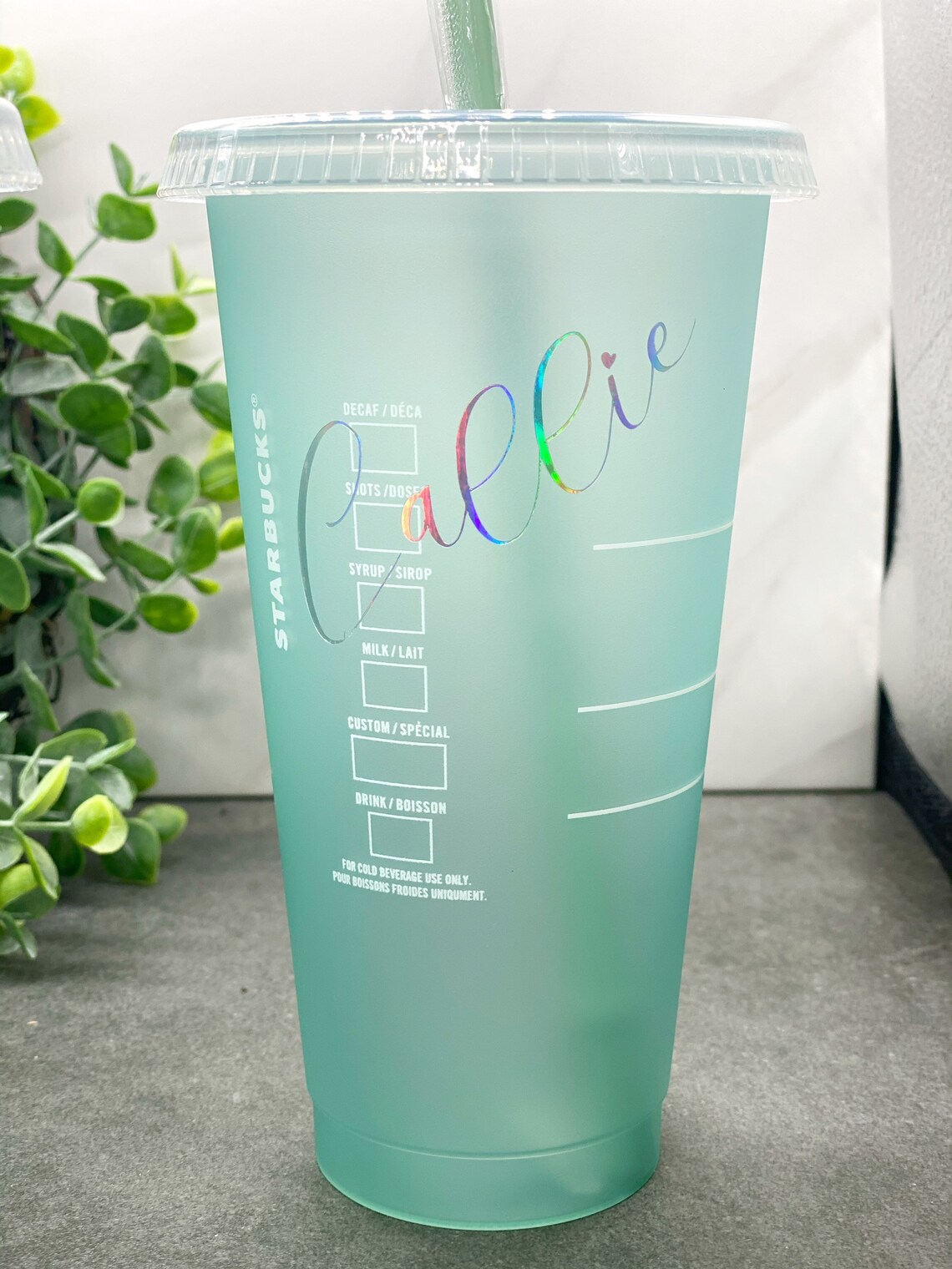 Starbucks Earth Day Cup Blue Reusable Cup Personalized Etsy