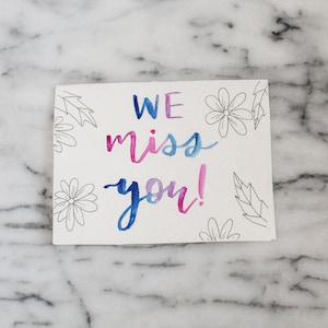 Bundel Optie #10: Aquarel LettersEd Floral We Miss You Card Wenskaart