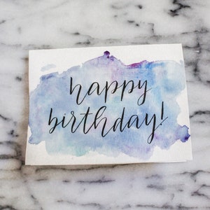 Opción de paquete #1: acuarela carta blanca minimalista tarjeta de cumpleaños tarjeta de felicitación tarjeta de felicitación