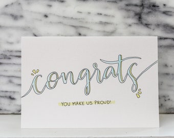 Hand Lettered Congratulations Graduation Greeting Card