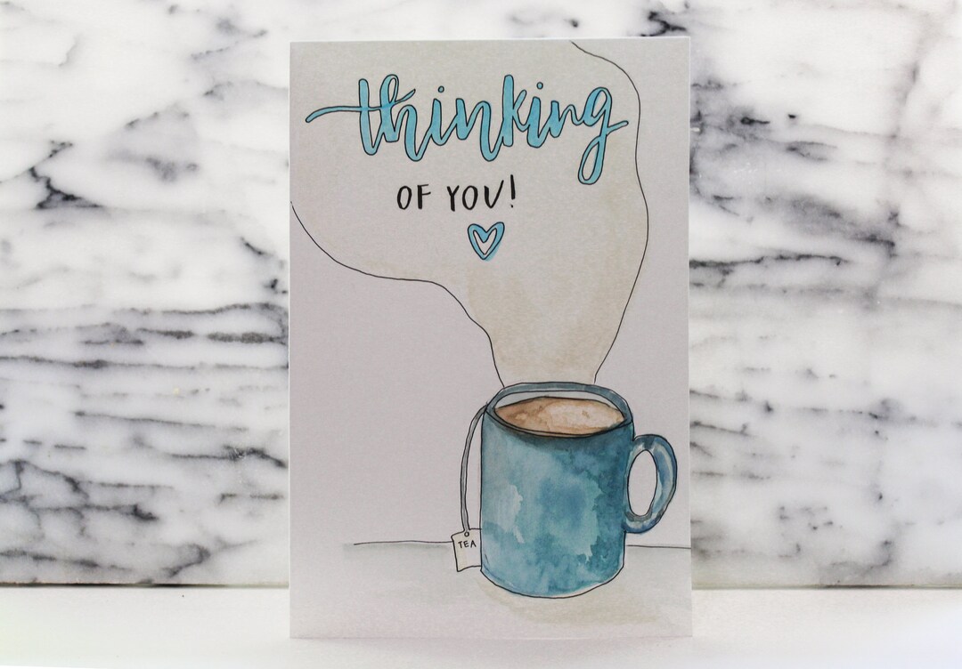 Thinking of You Sympathy Watercolor Hand Lettered Greeting Card - Etsy