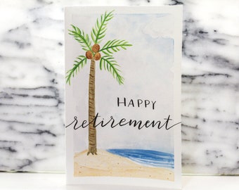 Happy Retirement Beach Themed Greeting Card