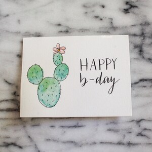 Bundle Option #3: Aquarelle Hand Lettered Minimaliste Succulent Cactus Carte d’anniversaire carte de vœux
