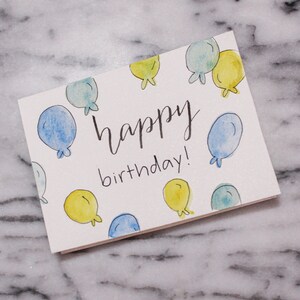 Bundle Option #2: Aquarell Hand beschriftet Ballons Geburtstagskarte Grußkarte