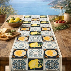Citrus siesta. Mediterranean Lemon Tile Seamless Pattern, Italian Citrus Kitchen Design (Digital Download)