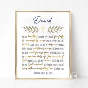 Baptism Gift Boy, Personalized PRINTABLE, Baby Boy Gift, Baptism Sign, Nursery Wall Art, Dedication Gift, Godson, Nursery Decor, PRINTABLE