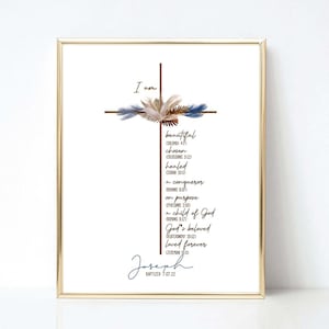 Baptism Gift boy, Personalized PRINTABLE, Baby boy Gift, Nursery Wall Art, Godchild Baptism Sign Dedication Gift, Nursery Decor, Christian