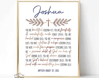 Baptism Gift Boy, Personalized PRINTABLE, Baby Boy Gift, Baptism Sign, Nursery Wall Art, Dedication Gift, Godson, Nursery Decor, PRINTABLE
