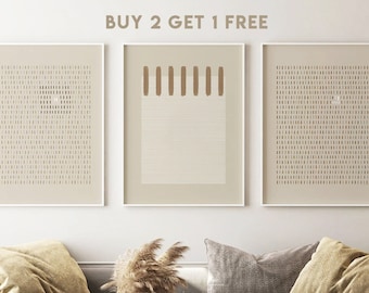 Christian Abstract Framed Print Set, Modern Bible Art, Set of 3