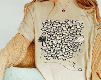 99 Sheep Boho Christian Graphic Tshirt, One Lost Sheep Christian shirt, Christian Gift, Bible verse tee Faith Trendy Retro Vintage Religious