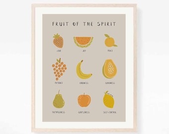 Fruit of the Spirit Print, Christian Scripture, Modern Bible Art (Digital Download)
