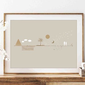 Six Days of Creation DIGITAL DOWNLOAD, Genesis Christian Bible Art, Modern Verse Wall Art God print Bible Sketch 7 days Boho Home Decor gift