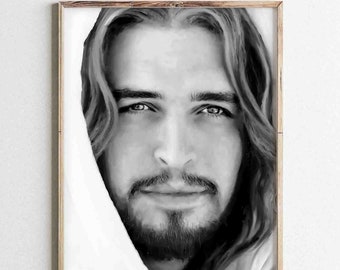 Jesus Christ Wooden Frame Portrait Print, Jesus Painting, Jesus Portrait, Jesus Picture Christian Art Jesus Christ LDS picture LDS Art Gift
