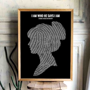 Christian Woman Fingerprint 70 Bible Verses on Identity, Christ, Bible Art, Scripture Word, Baptism Gift, Gods fingerprint, Mothers Day Gift